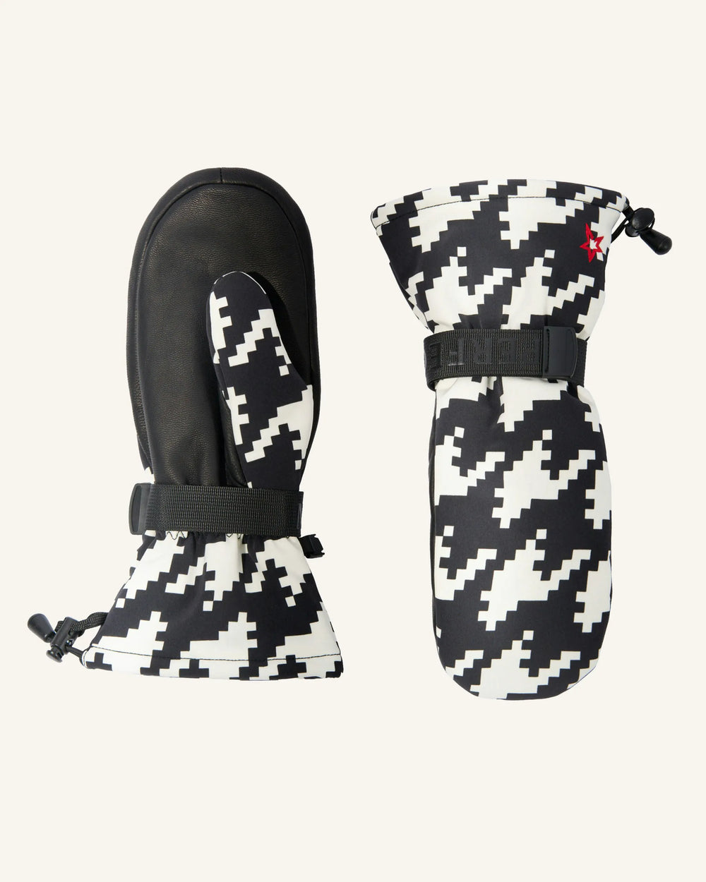 Houndstooth - Black,Snow White