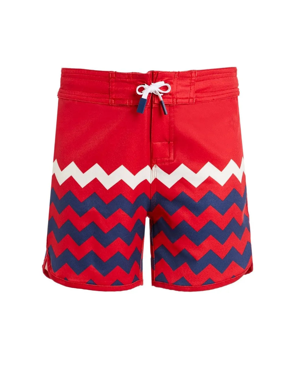 Red, White & Navy - ZigZag Print