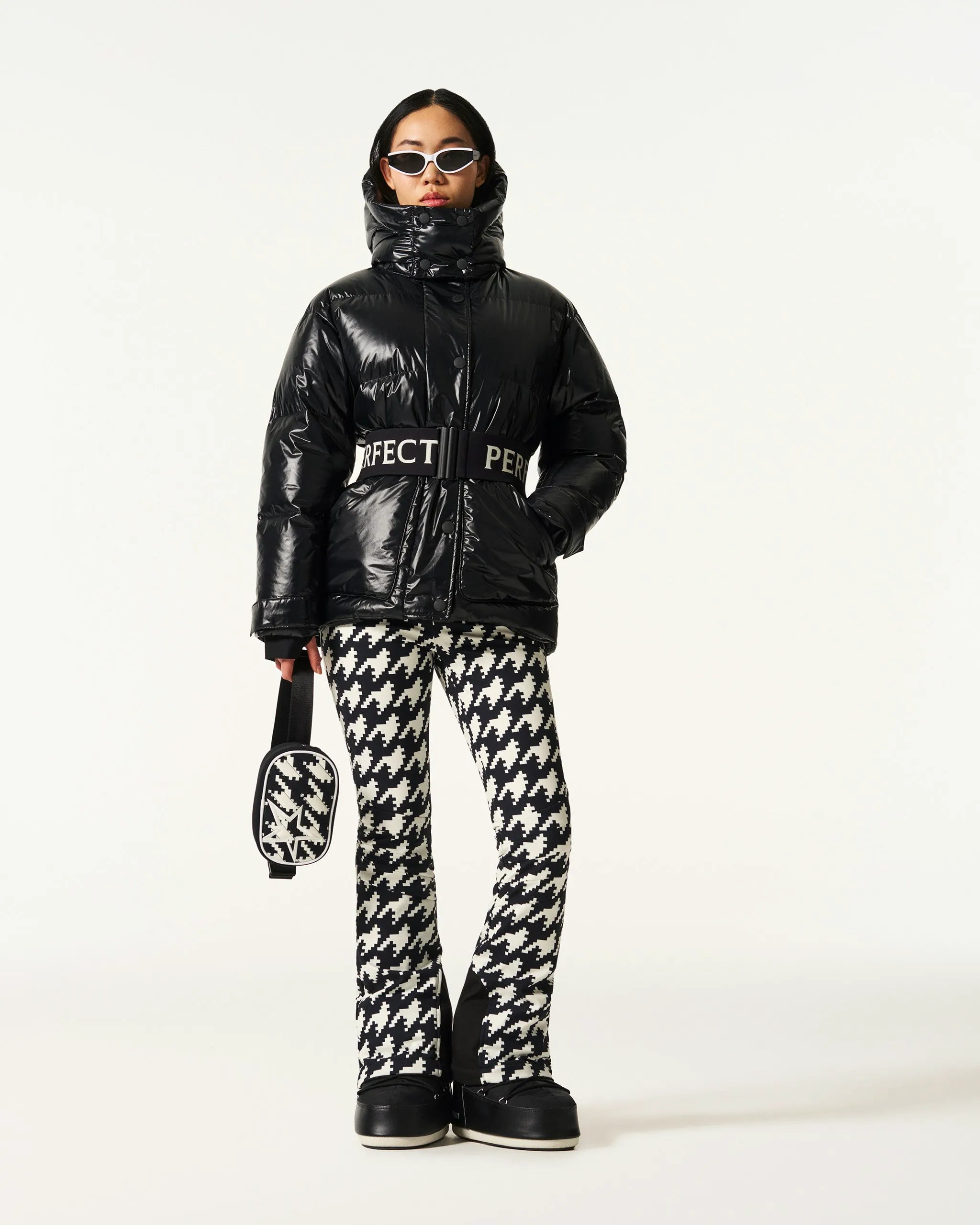 Houndstooth - Black,Snow White
