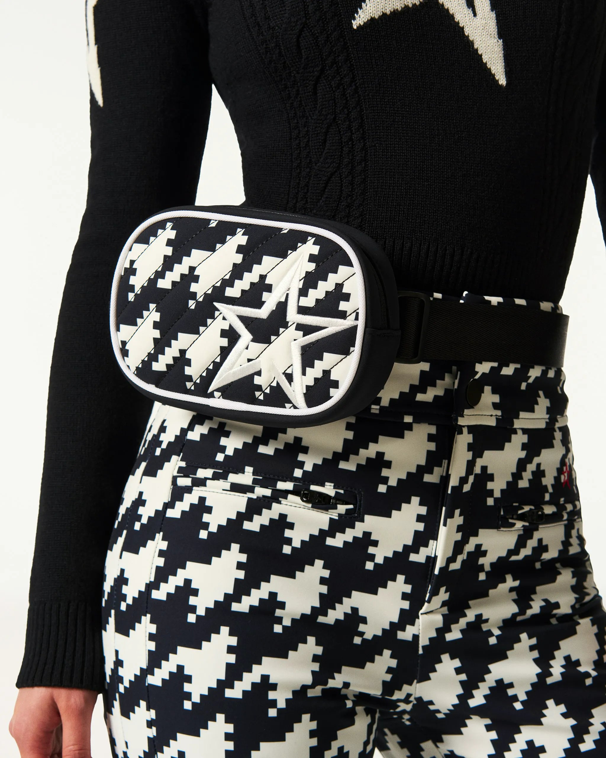 Houndstooth - Black,Snow White