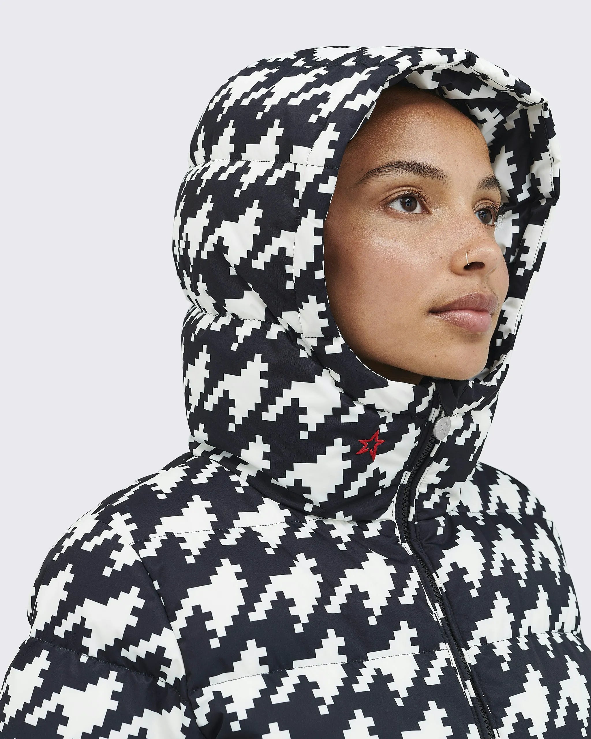Houndstooth - Black,Snow White