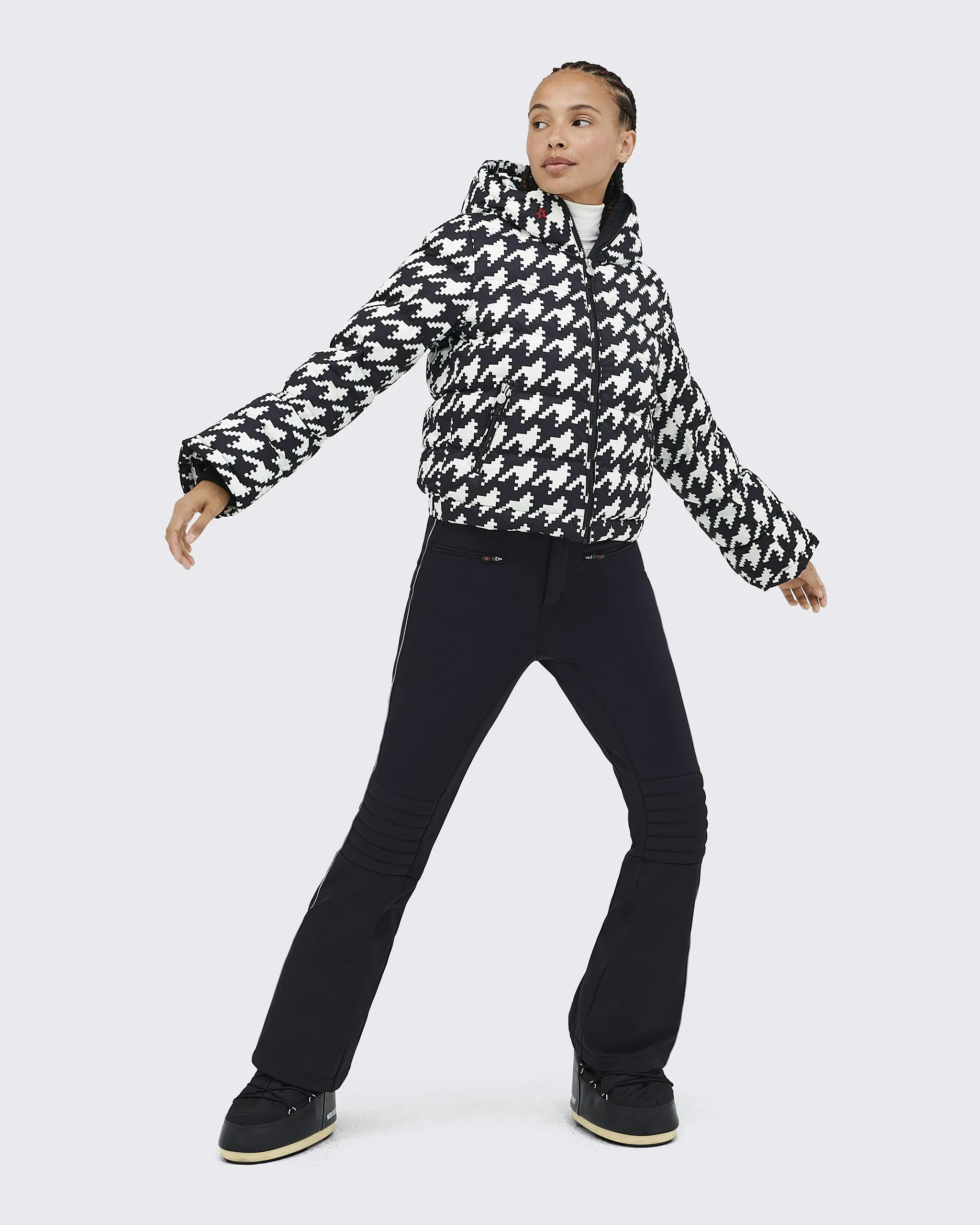 Houndstooth - Black,Snow White