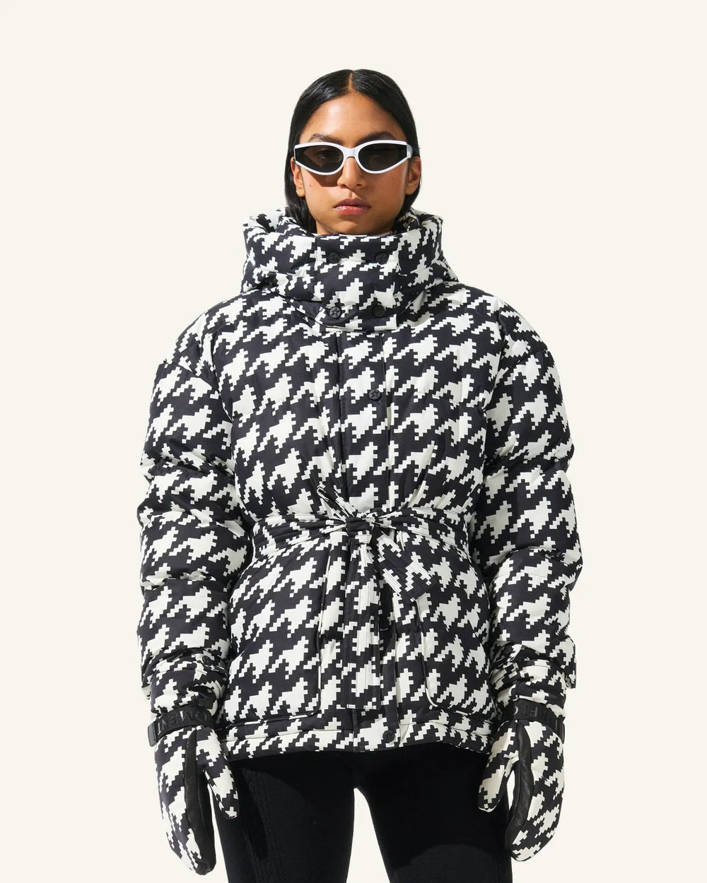 Houndstooth - Black,Snow White