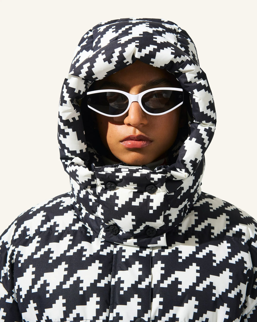 Houndstooth - Black,Snow White